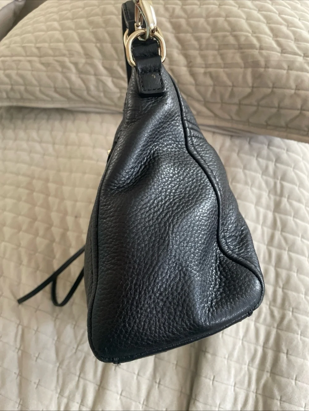 kate spade Black Pebbled Leather Crossbody with Gold Hardware